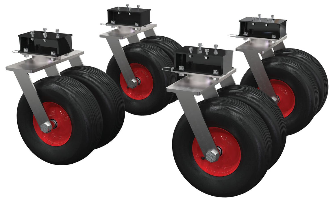 Vestil AHA-PNU-DT4-RF Pneumatic Rubber Dual Tire Kit 15-1/2 in. x 5-7/8 in. Wheel For Aluminum Adjustable Height Gantry Crane