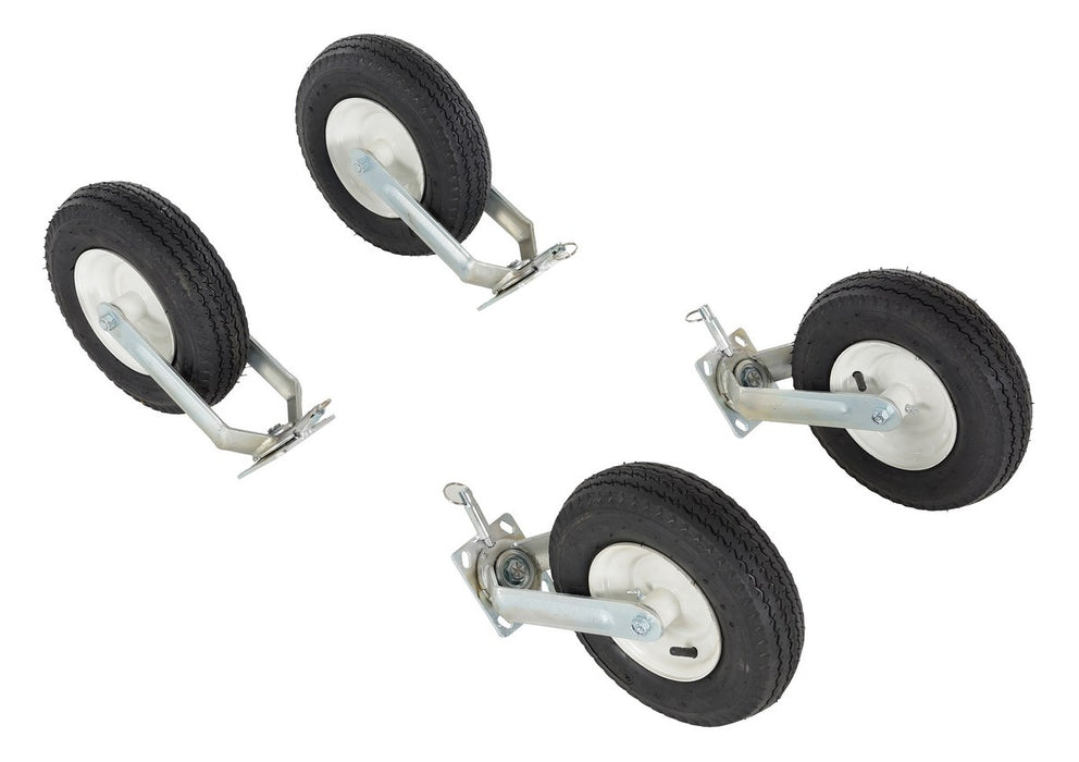 Vestil AHA-PNU-RF Pneumatic Rubber Casters 12 in. x 3-1/2 in. Swivel 4-Position Lock Casters 1,500 lb. Capacity Black/White