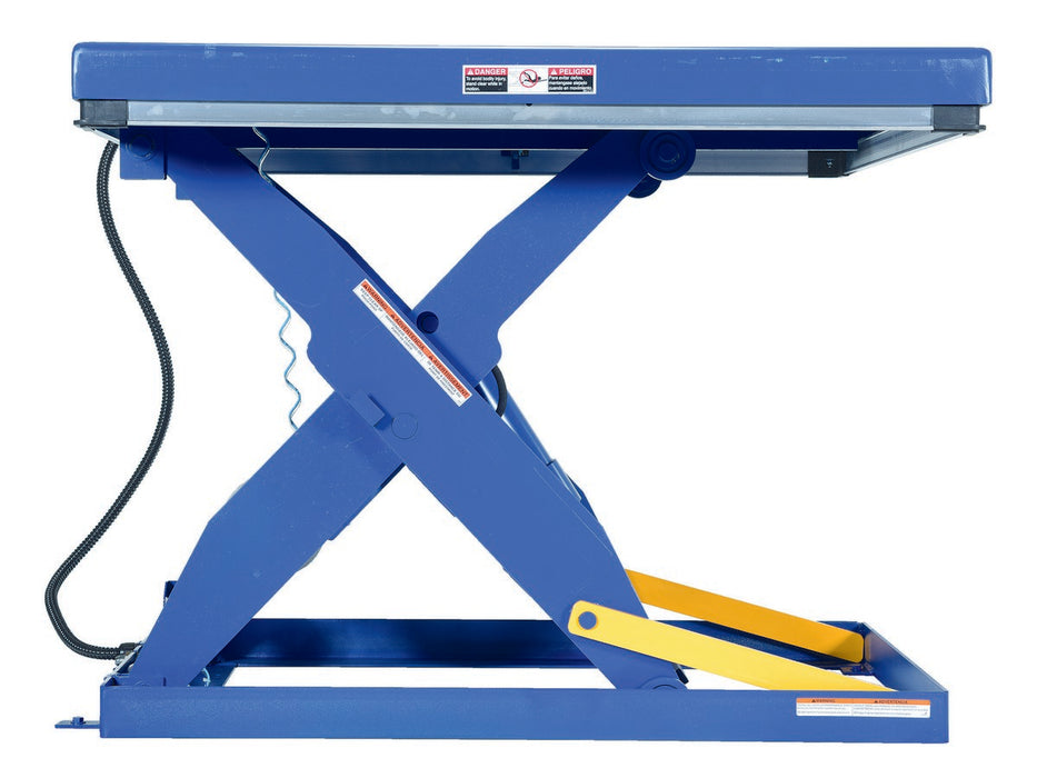 Vestil AHLT-2448-3-43 Steel Rotary Air Hydraulic Scissor Lift Table 24 in. x 48 in. 3,000 lb. Capacity Blue