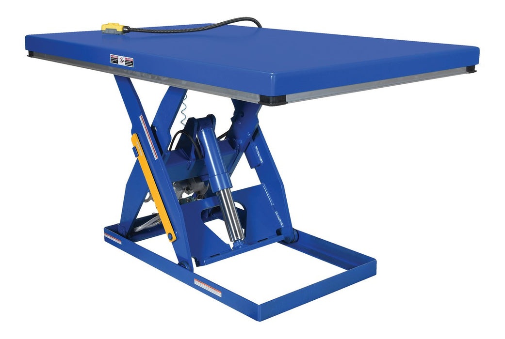 Vestil AHLT-4872-3-43 Steel Rotary Air Hydraulic Scissor Lift Table 48 in. x 72 in. 3,000 lb. Capacity Blue