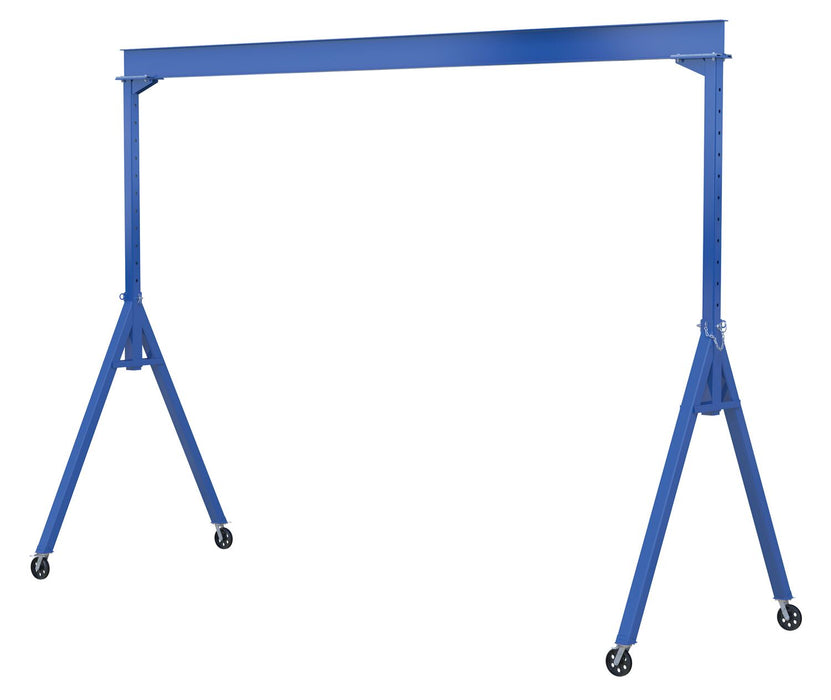 Vestil AHS-4-15-7-VG Steel Adjustable Height Gantry Crane with V-Groove Ductile Steel Casters 15 ft. Wide x 7 ft. Max Usable 