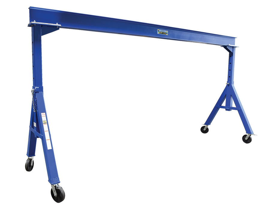 Vestil AHS-4-20-12 Steel Adjustable Height Gantry Crane with Phenolic Casters 20 ft.Wide x 12 ft. Max Usable Height 4,000 lb.
