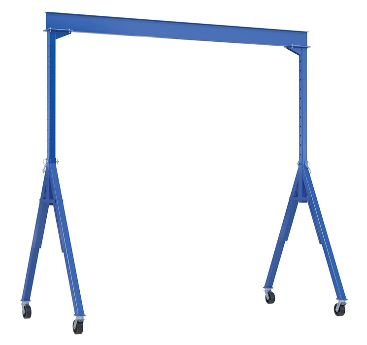 Vestil AHS-8-15-12-TLC Steel Adjustable Height Gantry Crane with Total Locking Phenolic Casters 15 ft. Wide x 12 ft. Max Usab