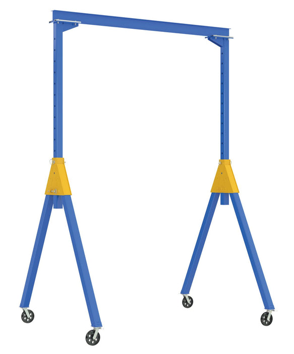 Vestil AHSN-2-15-16-VG Steel Knock-Down Adjustable Height Gantry Crane with V-Groove Cast Iron Casters 15 ft. Wide x 16 ft. M