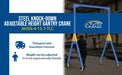 Vestil AHSN-4-15-7-TLC steel knock-down adjustable height gantry crane with total locking feature overview 2
