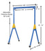 Vestil AHSN-4-15-7-TLC steel knock-down adjustable height gantry crane with total locking dimensions diagram