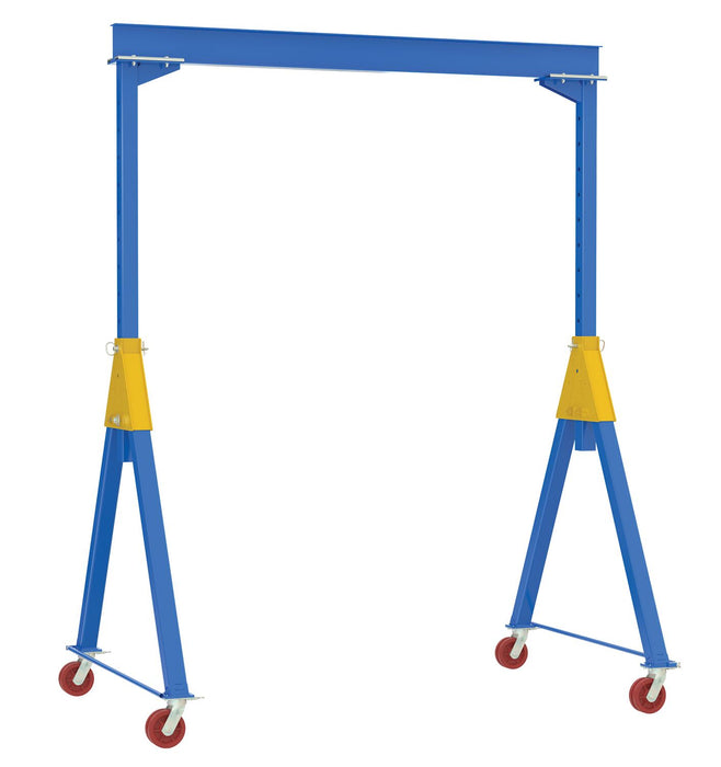 Vestil AHSN-6-20-12-VG Steel Knock-Down Adjustable Height Gantry Crane with V-Groove Ductile Steel Casters 20 ft. Wide x 12 f