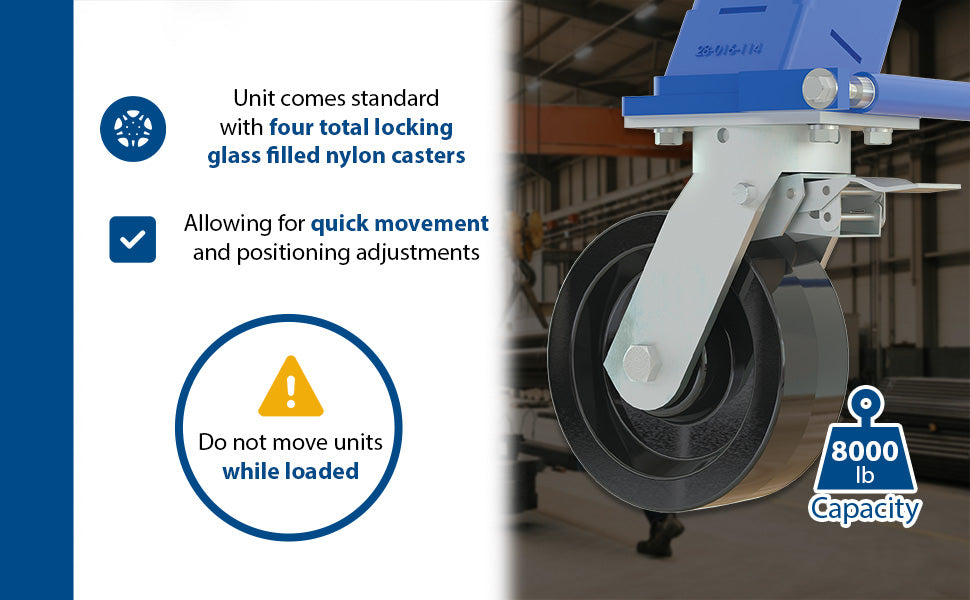 Vestil AHSN-8-15-7-TLC steel knock-down adjustable height gantry crane with total locking feature overview 1