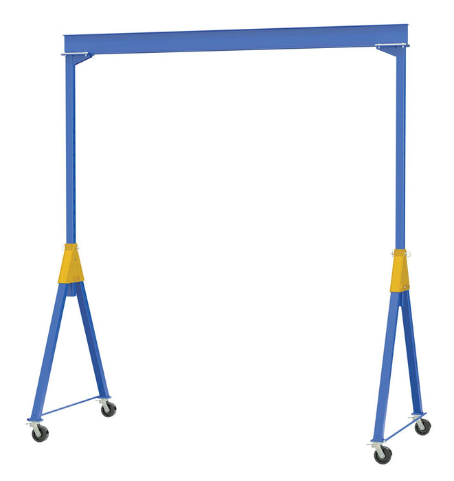 Vestil AHSN-8-15-7-TLC Steel Knock-Down Adjustable Height Gantry Crane with Total Locking Phenolic Casters 15 ft. Wide x 7 ft