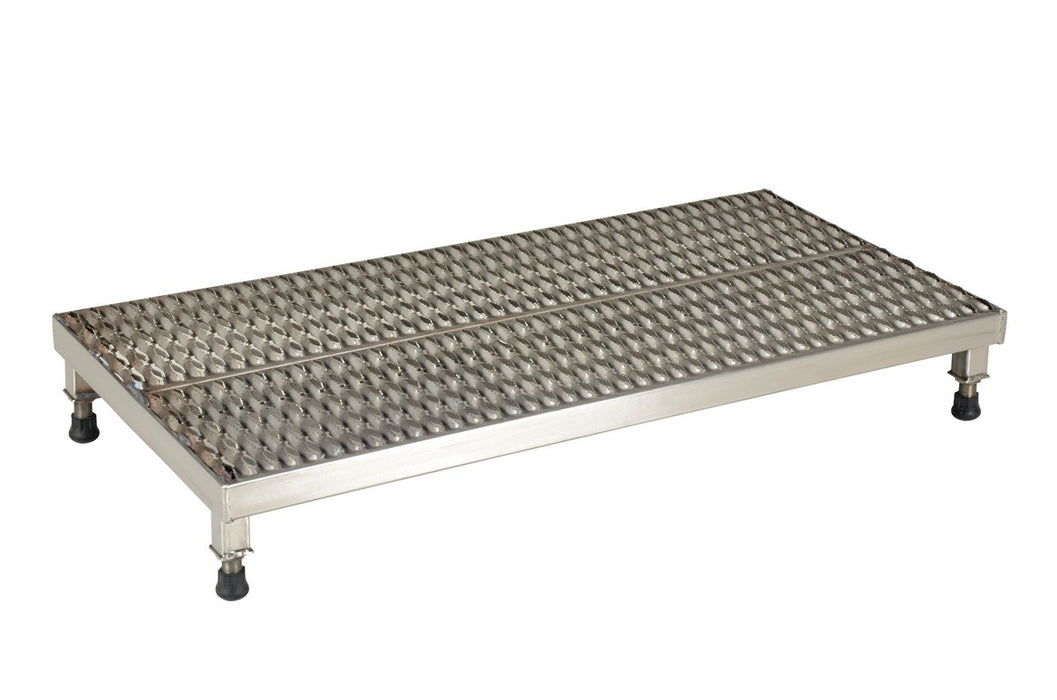 Vestil AHW-L-1936-SS Stainless Steel Adjustable Work-Mate Stand 35-1/4 in. x 19 in. x 6-3/4 in. 500 lb. Capacity Silver