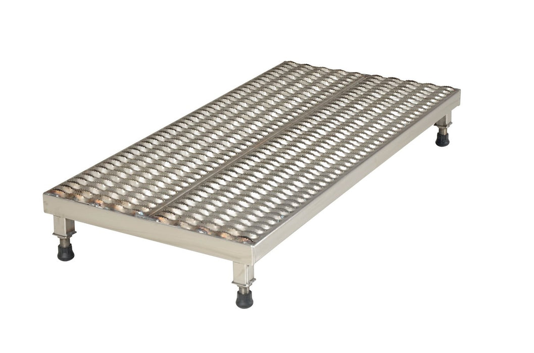 Vestil AHW-L-2436-SS Stainless Steel Adjustable Work-Mate Stand 35-1/4 in. x 24 in. x 6-3/4 in. 500 lb. Capacity Silver