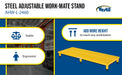 Vestil AHW-L-2460 steel adjustable work-mate stand feature overview 1