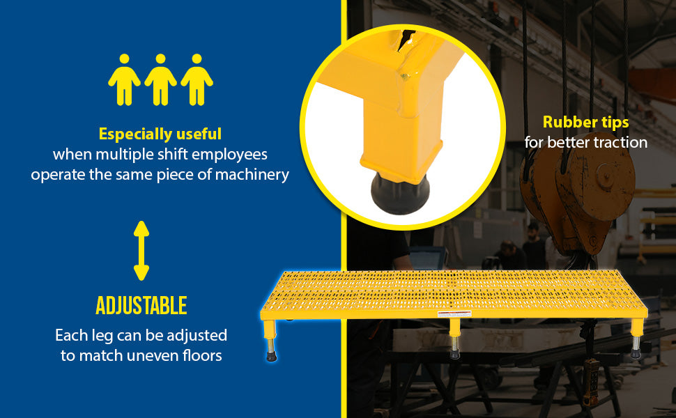 Vestil AHW-L-2460 steel adjustable work-mate stand feature overview 2