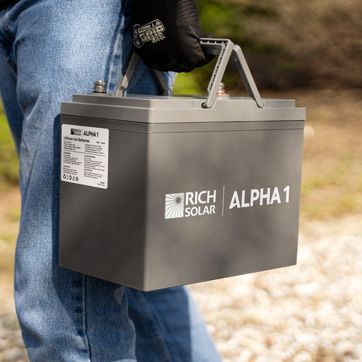 Green Vista Living Rich Solar ALPHA 1 | 12V 100Ah LiFePO4 Battery | Powerful 12V Lithium... Power Station - Side View