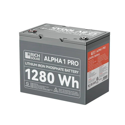 Green Vista Living Rich Solar ALPHA 1 PRO | 12V 100Ah LiFePO4 Battery | Premium 12V Lithium... Power Station - Side View