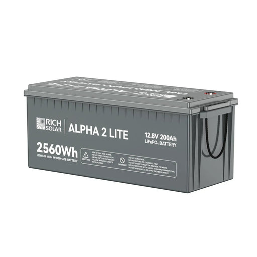 Green Vista Living Rich Solar ALPHA 2 LITE | 12V 200Ah LiFePO4 Battery | Best 12V Deep Cycle... Power Station - Side View