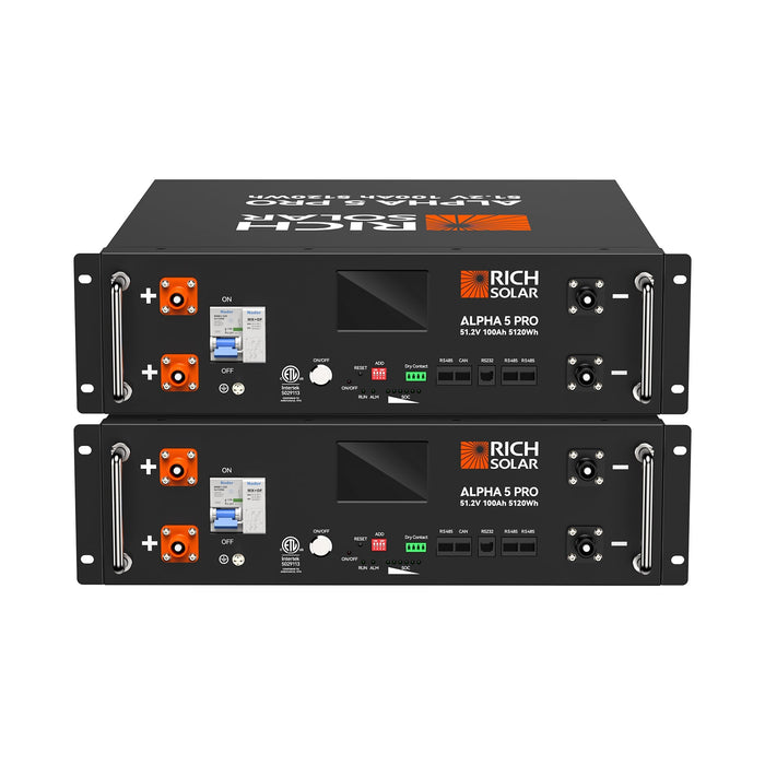 Green Vista Living Rich Solar ALPHA 5 PRO 51.2V 100Ah LiFePO4 Battery Premium 48V Server Rack... Power Station - View 14