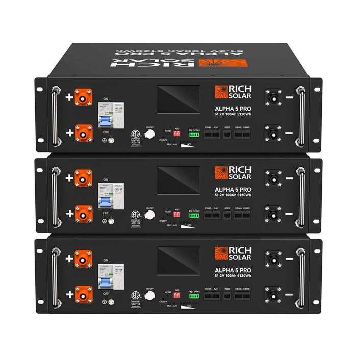 Green Vista Living Rich Solar ALPHA 5 PRO 51.2V 100Ah LiFePO4 Battery Premium 48V Server Rack... Power Station - View 15