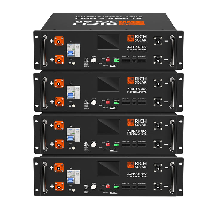 Green Vista Living Rich Solar ALPHA 5 PRO 51.2V 100Ah LiFePO4 Battery Premium 48V Server Rack... Power Station - View 16
