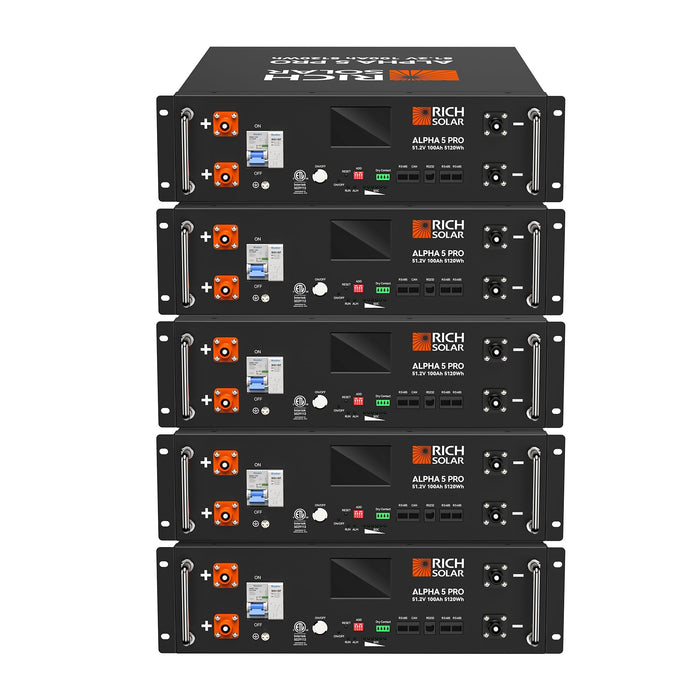 Green Vista Living Rich Solar ALPHA 5 PRO 51.2V 100Ah LiFePO4 Battery Premium 48V Server Rack... Power Station - View 17