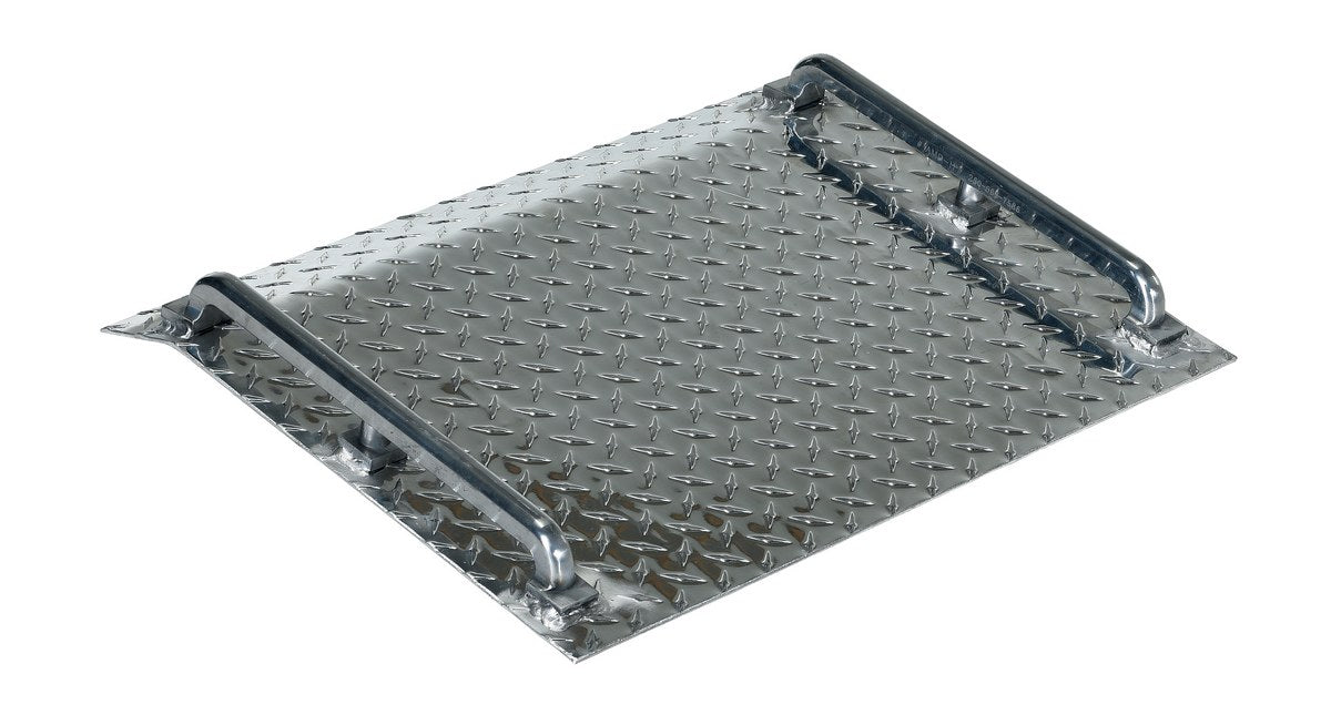 Vestil AMD-2418 Aluminum Tread Plate Mini Dock Board 18 in. x 24 in. x 4-3/4 in. 500 lb. Capacity Silver
