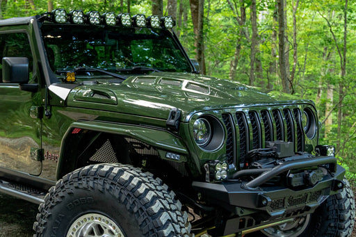 DV8 Offroad 2018-2026 Jeep Wrangler JL & Gladiator JT Heat Dispersion Hood – installed on vehicle, image 2 of 19