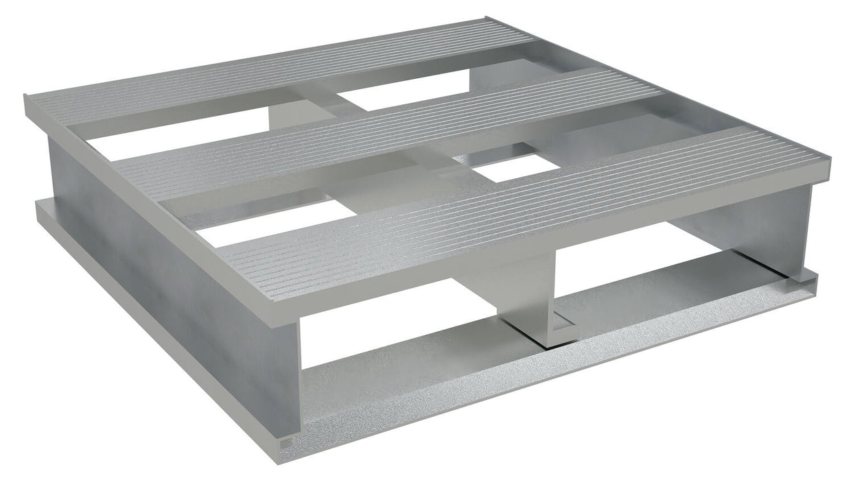 Vestil AP-2424 Aluminum Heavy Duty Half Pallet 24-1/8 in. x 24 in. x 6 in. 4,000 lb. Capacity Silver