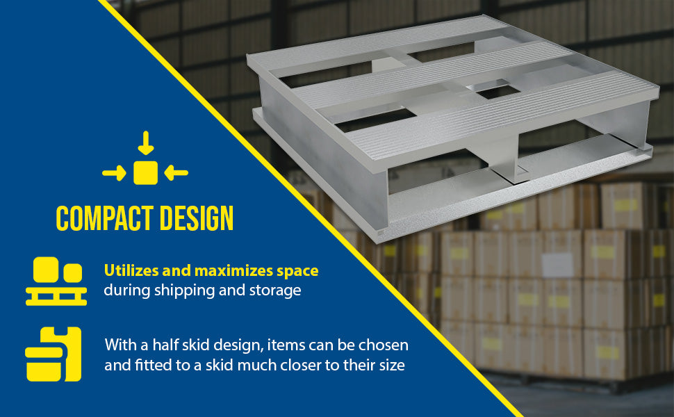 Vestil AP-2424 aluminum heavy duty half pallet feature overview 2