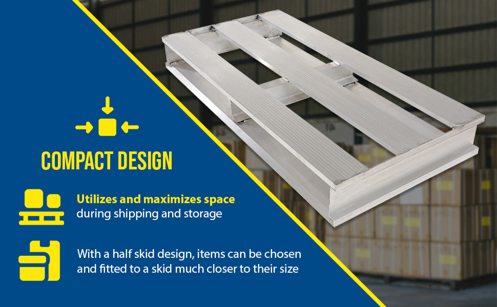 Vestil AP-3624 aluminum heavy duty half pallet feature overview 1