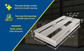 Vestil AP-3624 aluminum heavy duty half pallet feature overview 2