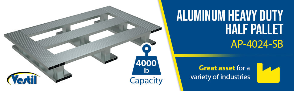 Vestil AP-4024-SB aluminum skid bottom half pallet feature overview 1