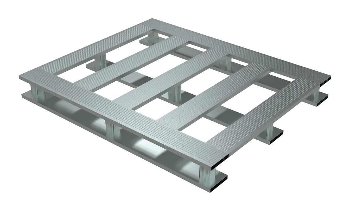 Vestil AP-4048-SB Aluminum Skid Bottom Pallet 47-7/8 in. x 40 in. x 5-1/16 in. 6,000 lb. Capacity Silver