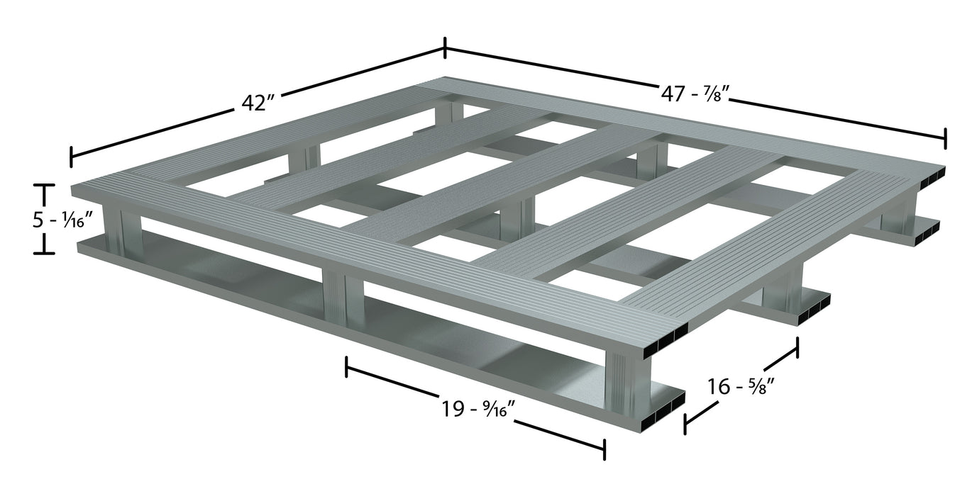 Vestil AP-4248-SB aluminum skid bottom pallet dimensions diagram