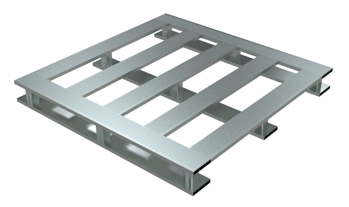 Vestil AP-4848-SB Aluminum Skid Bottom Pallet 47-7/8 in. x 47-7/8 in. x 5-1/16 in. 6,000 lb. Capacity Silver