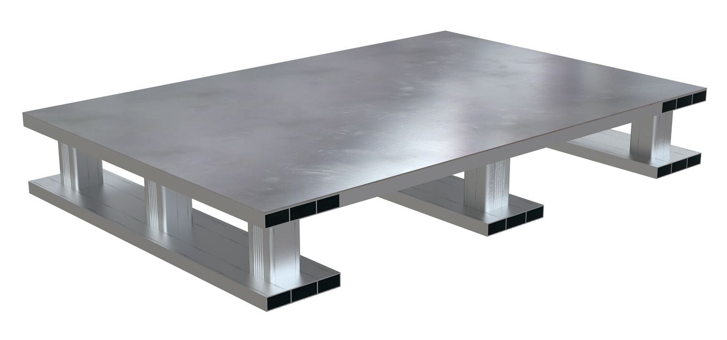 Vestil AP-ST-3624-SB Aluminum Solid Top Skid Bottom Half Pallet 35-7/8 in. x 23-7/8 in. 4,000 lb. Silver