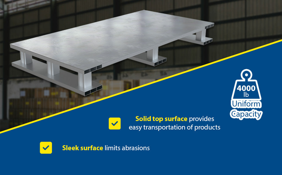 Vestil AP-ST-4024-SB aluminum half solid top with skid bottom feature overview 2