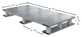 Vestil AP-ST-4024-SB aluminum half solid top with skid bottom dimensions diagram