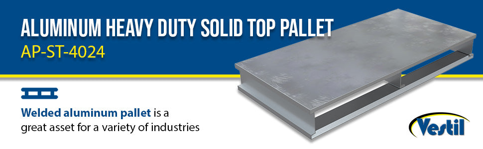 Vestil AP-ST-4024 aluminum heavy duty solid top half pallet feature overview 3