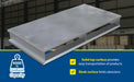 Vestil AP-ST-4024 aluminum heavy duty solid top half pallet feature overview 1