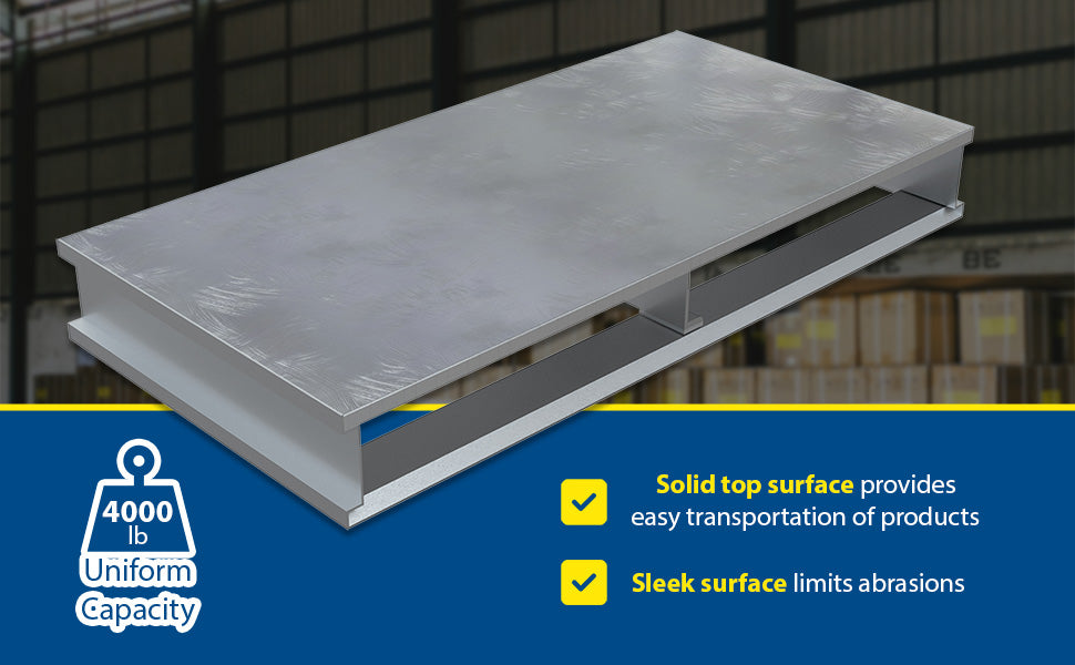 Vestil AP-ST-4024 aluminum heavy duty solid top half pallet feature overview 1