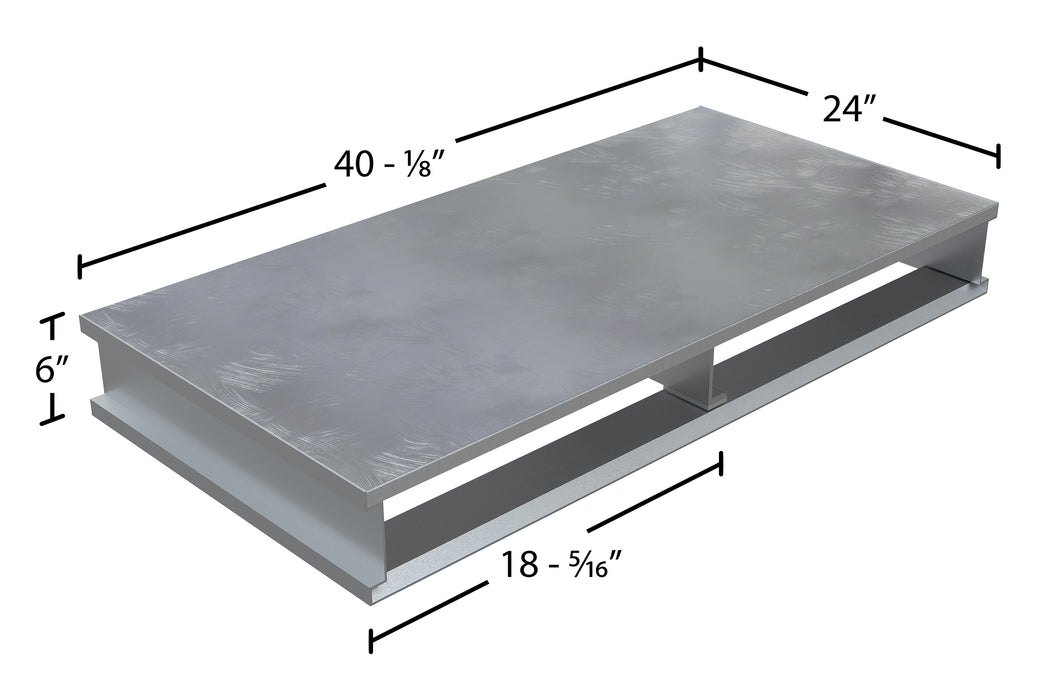 Vestil AP-ST-4024 aluminum heavy duty solid top half pallet dimensions diagram