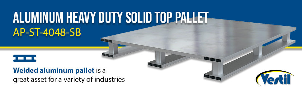 Vestil AP-ST-4048-SB aluminum solid top with skid bottom feature overview 3