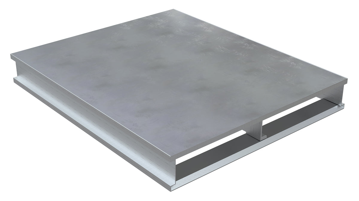 Vestil AP-ST-4048 Aluminum Heavy Duty Solid Top Pallet 48 in. x 40-1/8 in. x 6 in. 6,000 lb. Capacity Silver