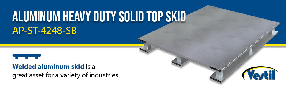 Vestil AP-ST-4248-SB aluminum solid top with skid bottom feature overview 3