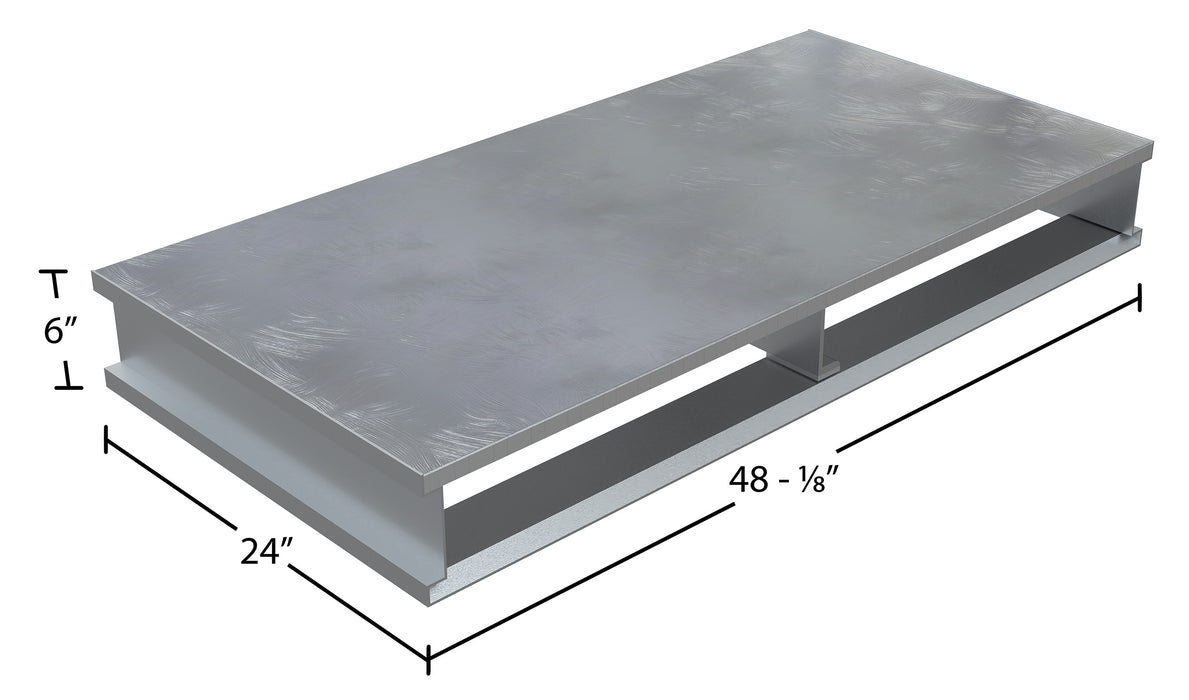 Vestil AP-ST-4824 aluminum heavy duty solid top half pallet dimensions diagram