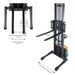 Xilin CTD15R-EN-130 full electric stacker raised load view