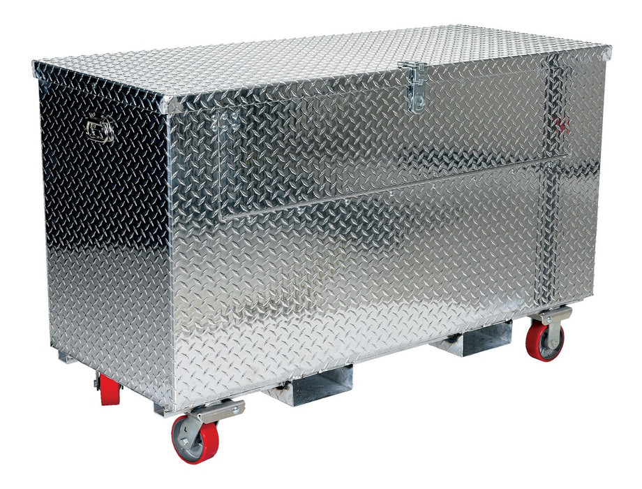 Vestil APTS-3648-CF-FD Aluminum Portable Tool Box with Fold Down Front Door with Casters and Fork Pockets 24-3/4 in. x 48-3/4