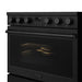 Thor Kitchen 36-Inch Matte Black Electric Range (ARE36B) – front right side closed 2