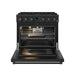 Thor Kitchen 36-Inch Matte Black Gas Range (ARG36B) – front side open
