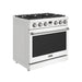 Thor Kitchen 36-Inch White Gas Range (ARG36W) – front left side closed
